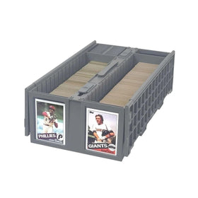 BCW Collectible Card Bin front view showing large capacity for up to 1600 cards.