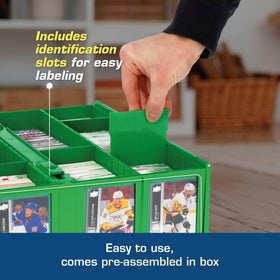 BCW green card bin with partitions for customizable organization