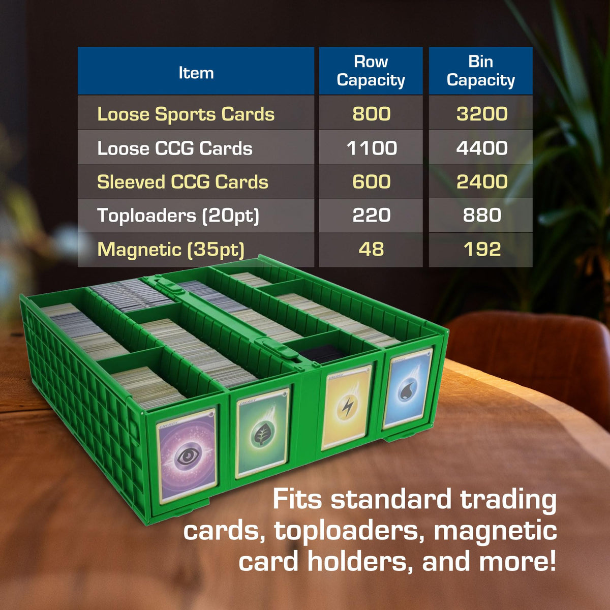 BCW green card bin exterior slots for quick content labeling