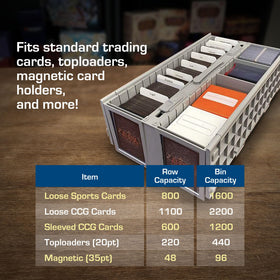 BCW Collectible Card Bin interior with partitions for easy organization and access.