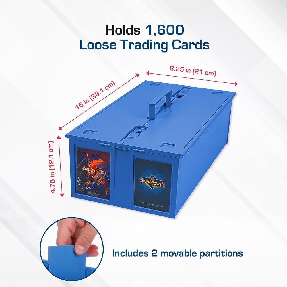 BCW card bin partitions keep Pokémon and MTG sets tidy.
