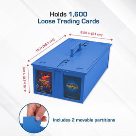 BCW card bin partitions keep Pokémon and MTG sets tidy.