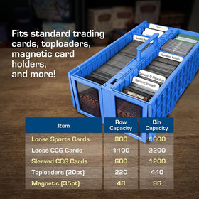 BCW recessed handle design for portable card organization.