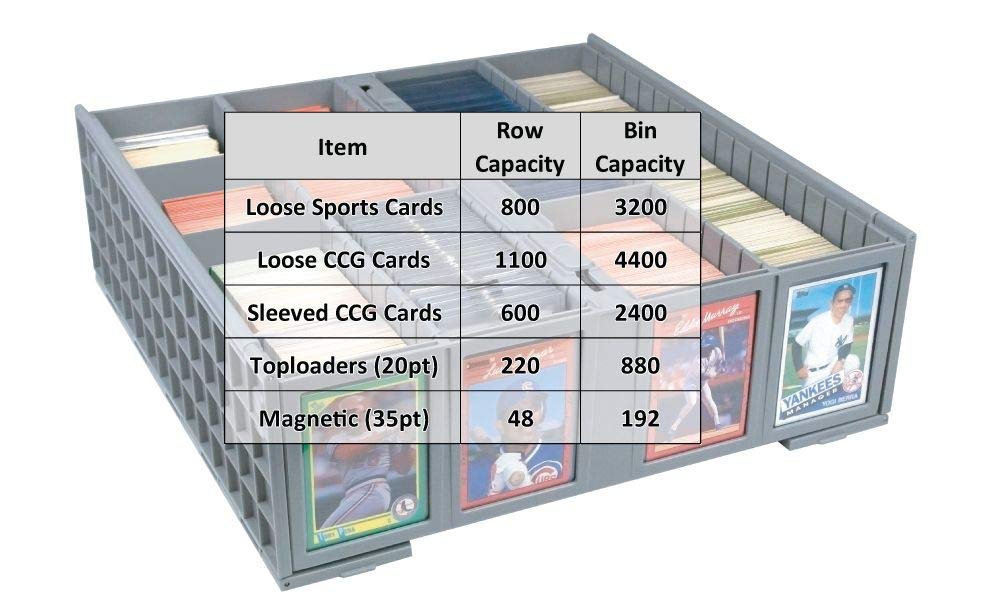 BCW Collectible Card Bin dual hinged lids provide easy access during sorting.