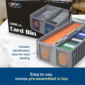 BCW Collectible Card Bin stack demonstrates space-saving, expandable storage for growing collections.