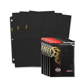 BCW double-sided 9-pocket pages cover displaying cards securely for easy viewing