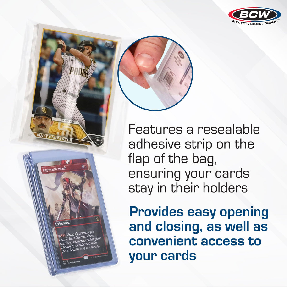 BCW bags fit magnetics up to 108pt for flexible card protection