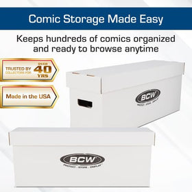 BCW five-pack long box provides durable, affordable storage for archives at home or shop