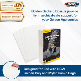 BCW Golden Age backboard flat support prevents bends during storage.