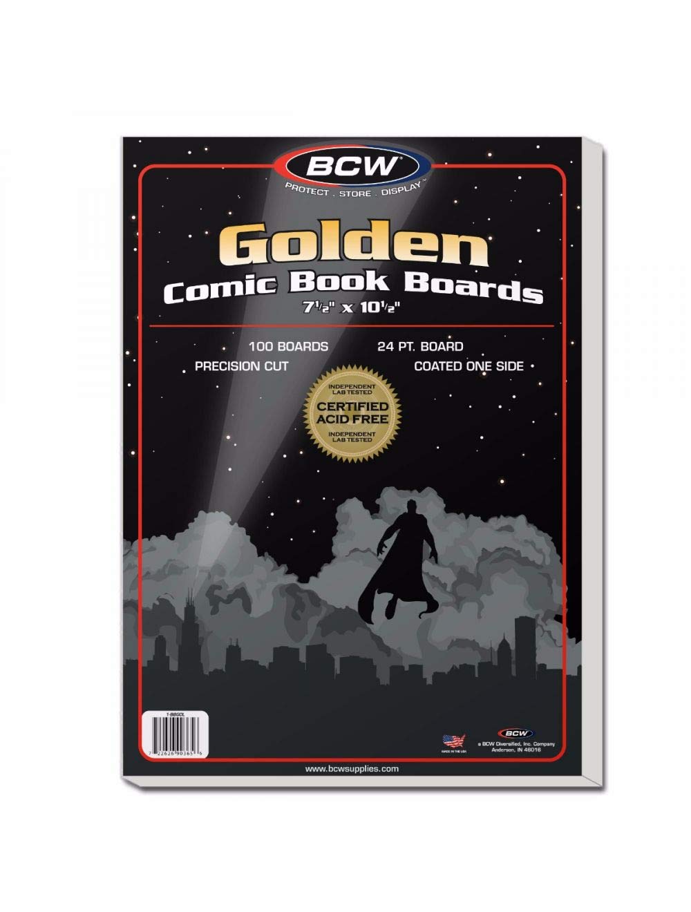 BCW Golden Age comic backboards 100-pack keeps comics protected and neatly organized.