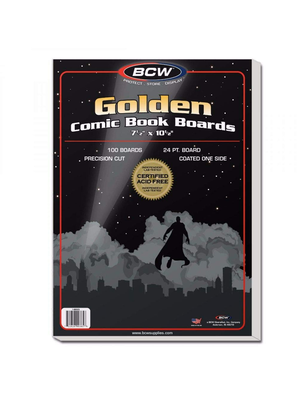 BCW Golden Age comic backboards 100-pack keeps comics protected and neatly organized.