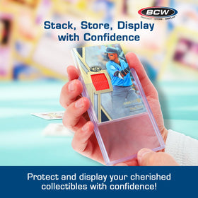 BCW jersey patch relic top-load holder protects prized pieces.