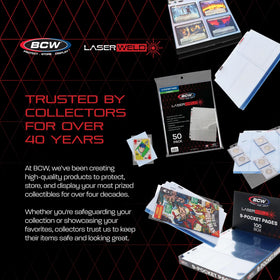 BCW LaserWeld 9-Pocket Pages great for collectors organizing Pokemon MTG baseball cards