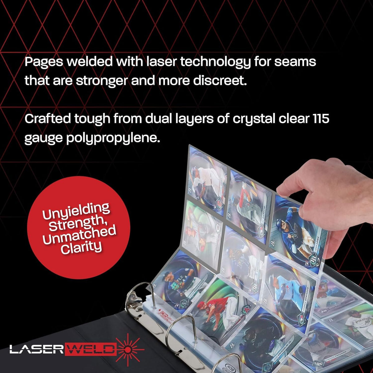 BCW LaserWeld 9-Pocket Pages snug fit prevents slips in binders