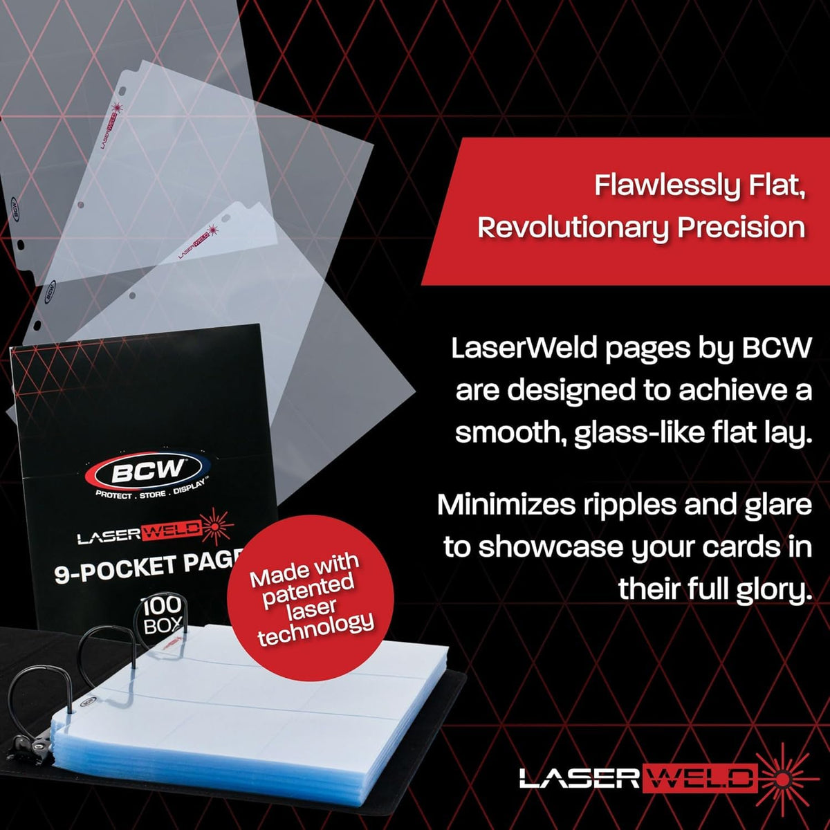 BCW LaserWeld 9-Pocket Pages strong seams for durable protection