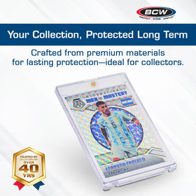 BCW magnetic card holder top tab access design enables quick opening for easy reveals.