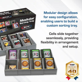 BCW Modular Card Sorting Tray 2ct angled-display prompts easy viewing while sorting collectibles