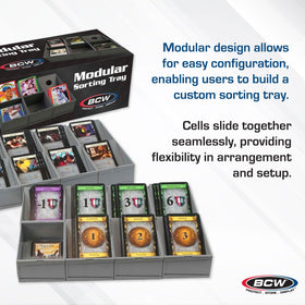 BCW modular sorting tray close-up shows dovetail joints for sturdy assembly.