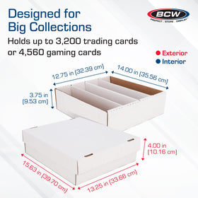 BCW Monster Box capacity up to 3,200 standard cards for serious collections.