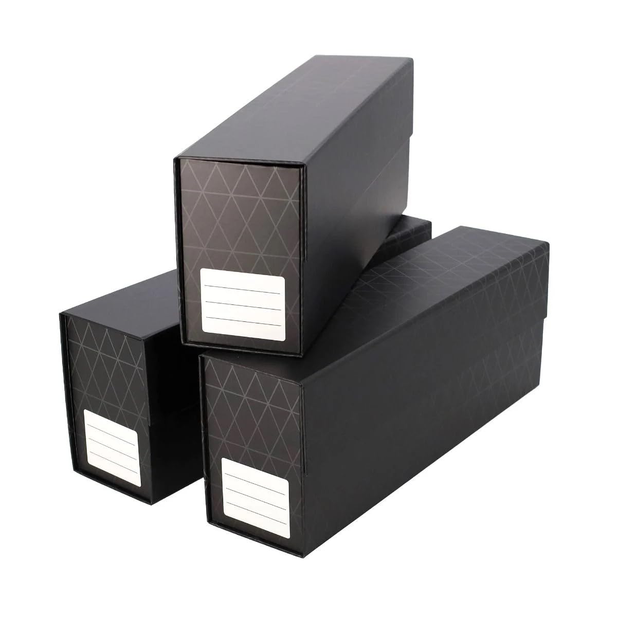 BCW QuickFold black card boxes with magnetic closure securely store up to 50 graded slabs.