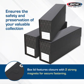 Glossy black BCW QuickFold design adds premium display appeal.