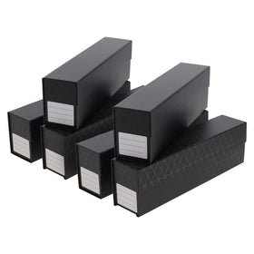 BCW QuickFold magnetic-closure box securely enclosing magnetics and toploaders.