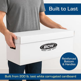 BCW reinforced handles and bottom ensure safe transport of comics