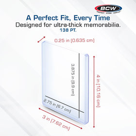 BCW rigid PVC Topload material shields cards from dust and scratches.