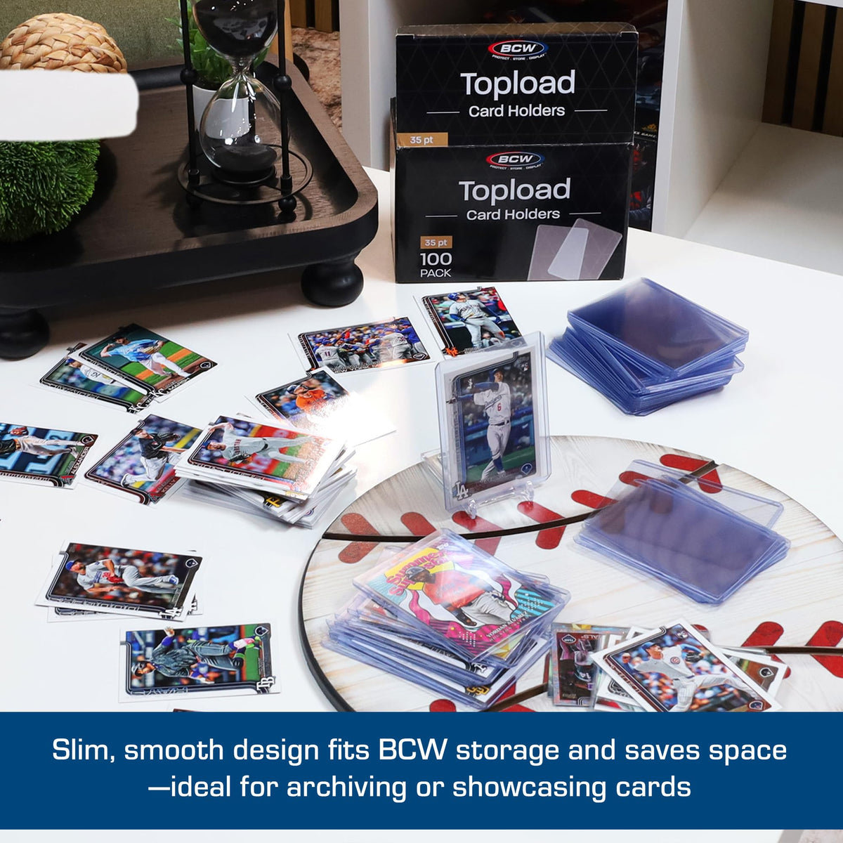 BCW rigid top loader clear display case for organized collectible cards