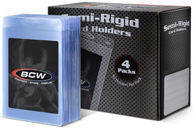 BCW semi-rigid card holder front view, ideal for grading-ready cards.