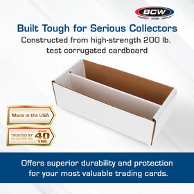 BCW Shoe Storage Card Box holds up to 1600 cards for growing collections.