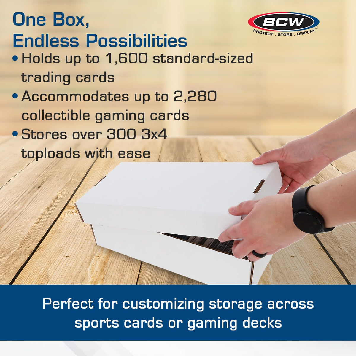 BCW Shoe Storage Card Box inner dimensions ensure snug card fit.