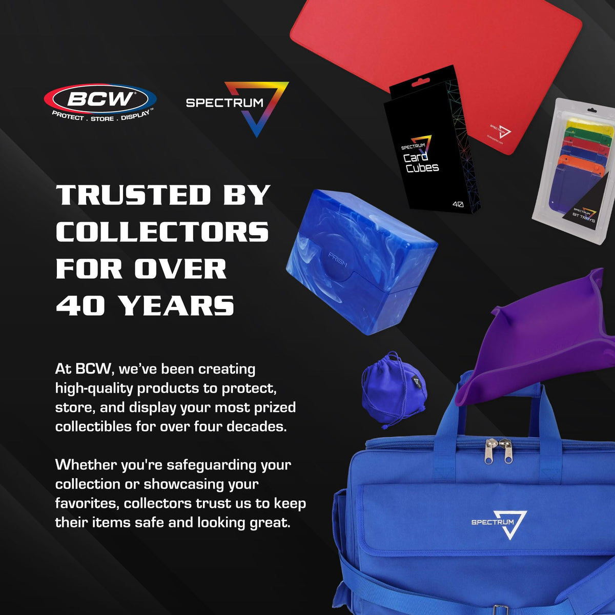BCW Spectrum 5-pack offers dependable storage or display for prized mats.