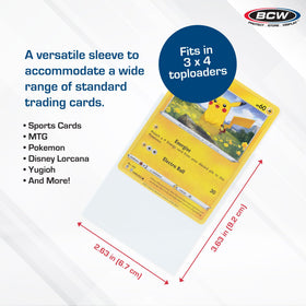 BCW Standard Card Sleeves 2-5/8 x 3-5/8 protect football cards with crystal clarity.