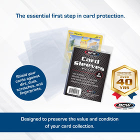 BCW penny sleeves acid-free for long-term card storage and protection.
