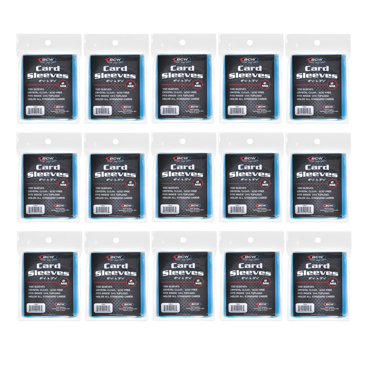 BCW standard penny sleeves offer crystal-clear visibility for 2-5/8in x 3-5/8in cards.