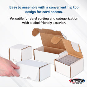 BCW storage box in use with cards shows tidy, portable setup