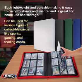 Archival-safe polypropylene pages protect cards from acid and deterioration over time.