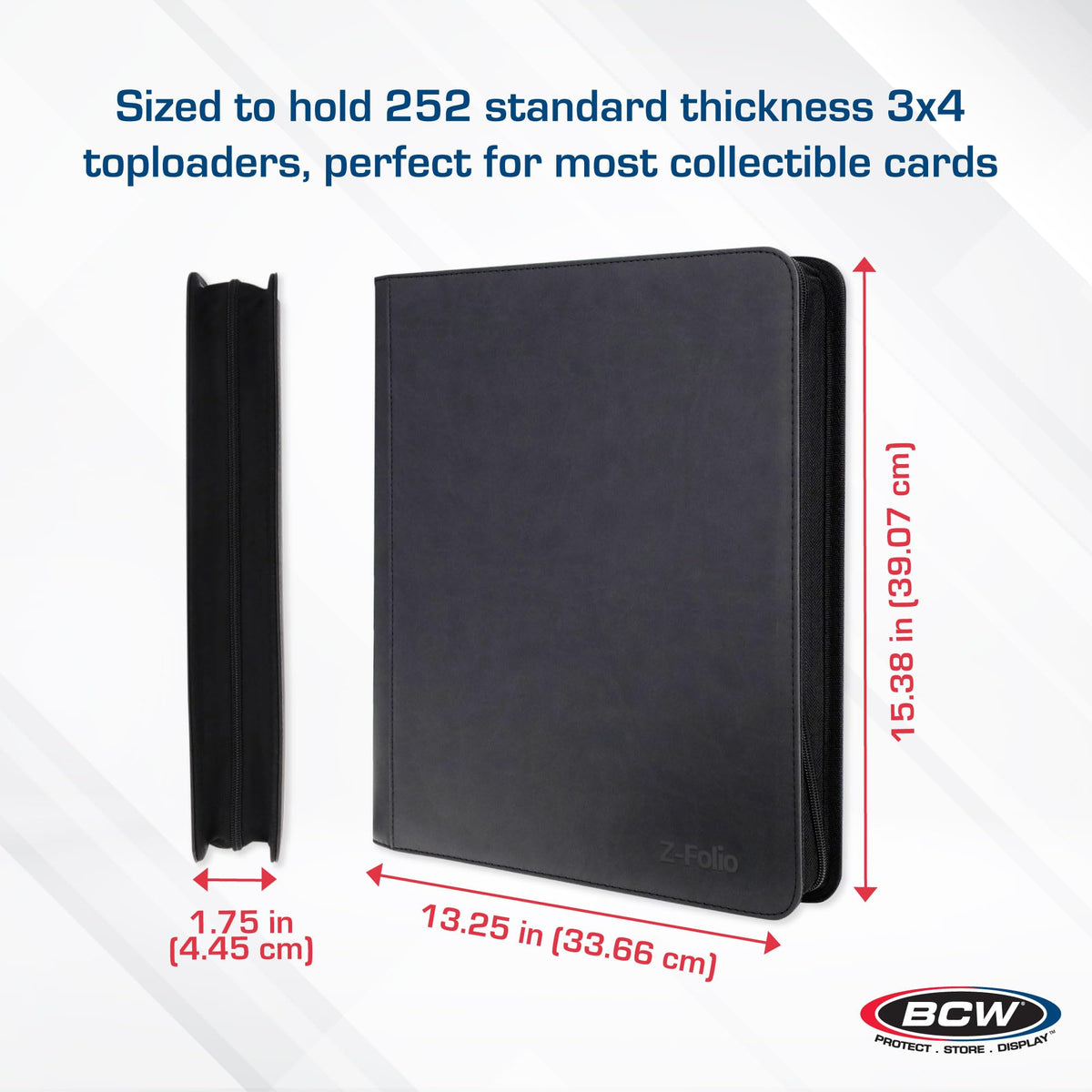 Side-loading pockets provide quick access for adding or removing cards.