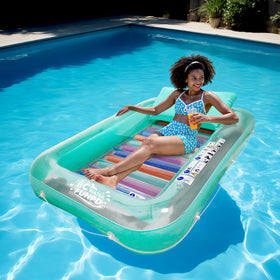 BCWATERFUNPD detachable pillow provides neck support for relaxed poolside lounging.