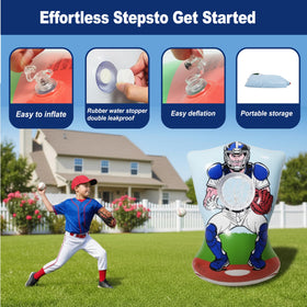 BCWATERFUNPD kids playing outdoors or indoors with the baseball game.