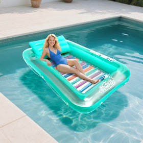 BCWATERFUNPD versatile outdoor float doubles as pool lounge and splash pool accessory.