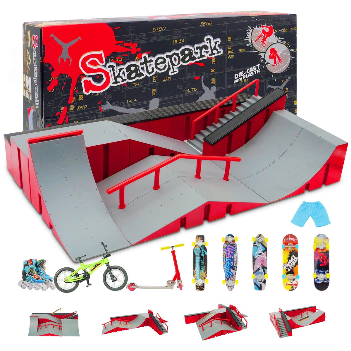 BCY hohipi finger skatepark 9in1 assembly for imaginative play and coordination