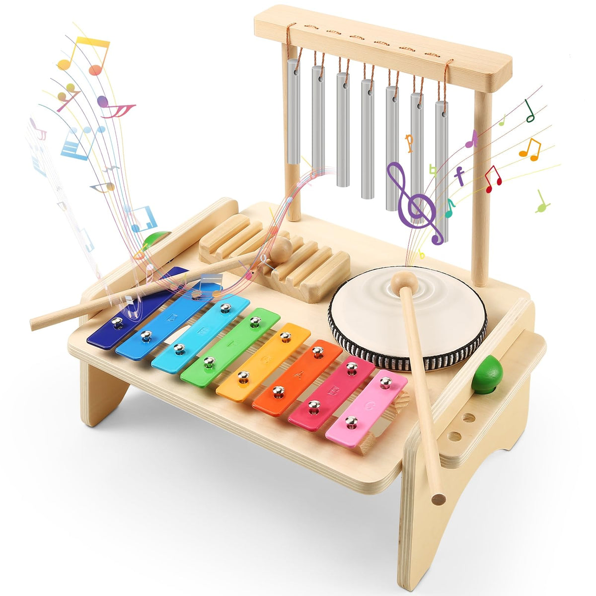 BCY hohipi Kids Drum Set xylophone for playful rhythm exploration and sensory development
