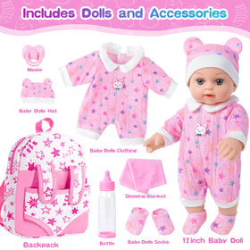 BDDOLL 12-inch doll wearing clothes set for cuddle and dress-up adventures.