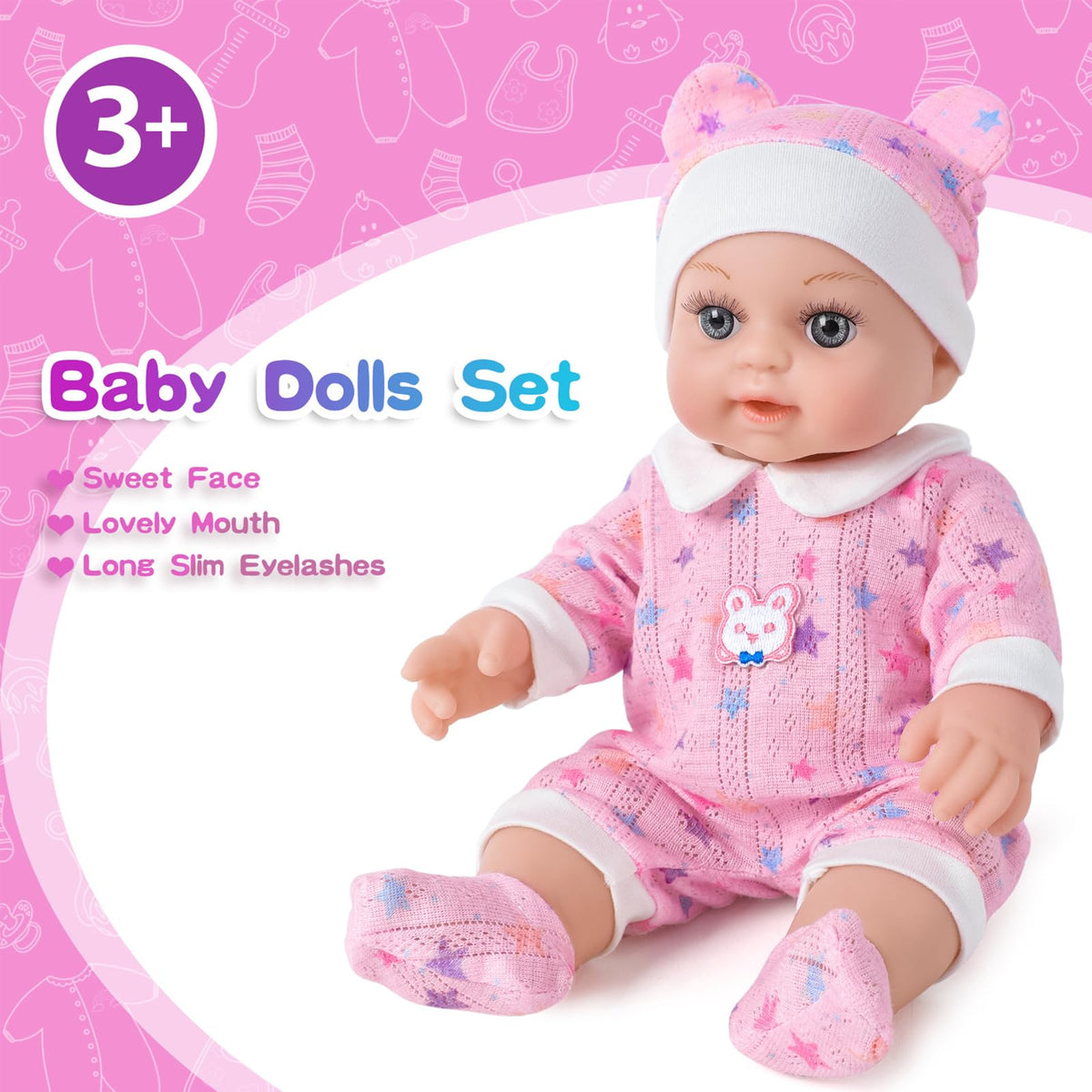 BDDOLL 12-inch baby doll in a child’s arms inspires storytelling and bonding.