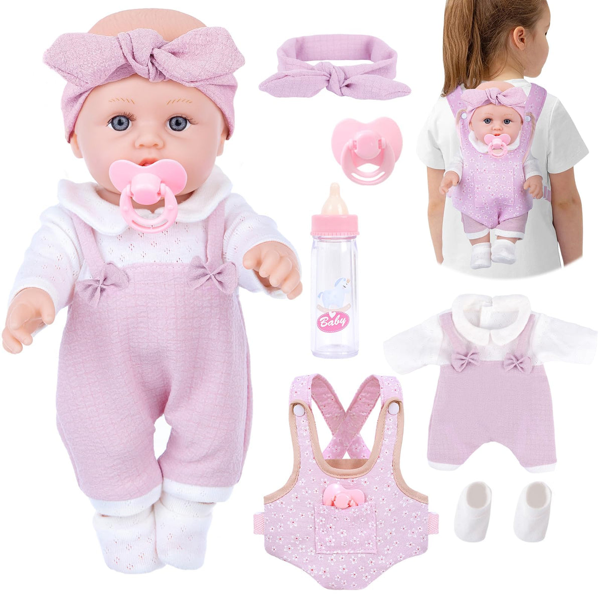 BDDOLL 12-inch baby doll playset for imaginative caregiving play