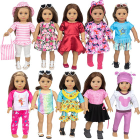 BDDOLL 18-inch doll clothes collection with 10 outfits for stylish play.
