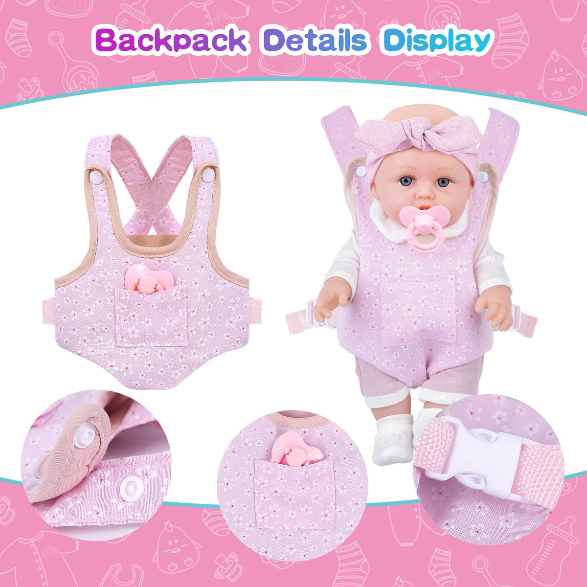 BDDOLL baby bottles and nipple set for realistic feeding play