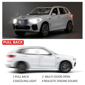 BDTCTK 1:32-scale car with open doors and lights—interactive details